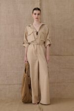 Beige Chequered Jumpsuit - Image 3