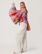 HOUSE OF ANGELS Floral Pink Top - Image 2