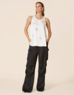 AVANT GARDE Rhinestone Embellised Tank Top