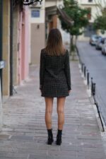 AVANT GARDE Black and Gold Checkered Skirt - Image 3