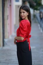 AVANT GARDE Red Satin Top - Image 3