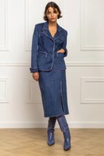 STEFANIA VAIDANI Fredric Suede Midi Skirt