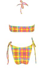 Yellow Plaid Reverse Triangle Bikini - Image 2