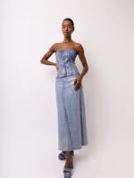 AMYLYNN Mimi Denim Metallic Corset