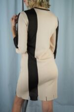MARIO Beige Mini Knitted Dress - Image 3