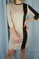 MARIO Beige Mini Knitted Dress