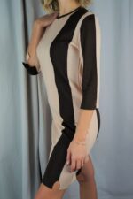 MARIO Beige Mini Knitted Dress - Image 2