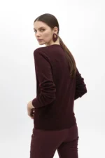 Round neck shimmer sweater bordeaux - Image 3