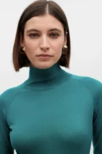 Top with mock neck petrol - Image 4