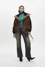Top with mock neck petrol - Image 3