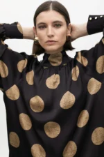 Shirt with puff sleeves and polka dot details - Image 2