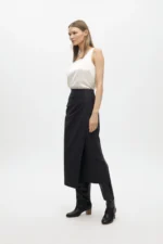 Asymmetric gathered skirt