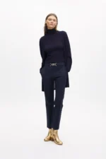 Sleeveless high neck knit top navy blue - Image 4