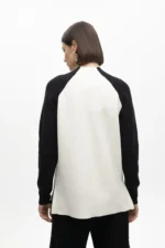 Sweater with contrast sleeve and button details - Image 3