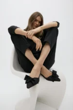 Slingback shoes with satin bow detail - Image 4
