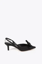 Slingback shoes with satin bow detail