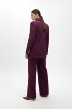 Double-breasted crossover blazer in comfort fabric bordeaux - Image 4