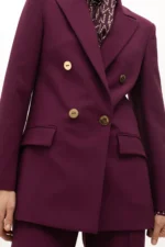 Double-breasted crossover blazer in comfort fabric bordeaux - Image 2