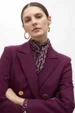 Double-breasted crossover blazer in comfort fabric bordeaux - Image 3