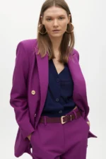 Double-breasted crossover blazer in comfort fabric buganvilia - Image 5