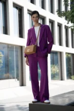 Double-breasted crossover blazer in comfort fabric buganvilia - Image 3