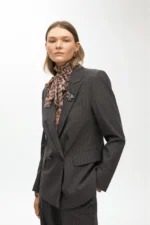 Plystripe blazer with jewel detail on lapel