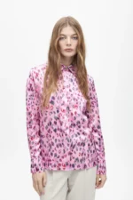 Straight animal print shirt pink