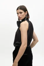 Tied halter top black - Image 5