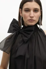 Tied halter top black - Image 4