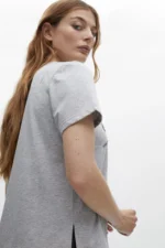 Short sleeve T-shirt with placement print and rhinestone details - Image 3