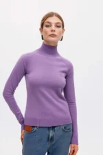 Top with mock neck lilac