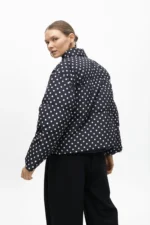 Short quilted anorak with polka dots - Image 3