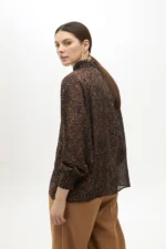 Animal print high neck blouse - Image 4