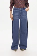 Jeans with velvet side details - Image 4