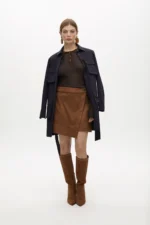 Short shirt dress with pockets and belt navy - Image 2