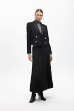 Pleated midi skirt animal print