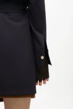 Short shirt dress with pockets and belt navy - Image 3