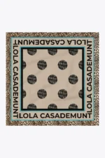 Scarf with polka dots and logo