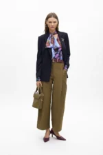 Cropped straight fit poplin trousers - Image 5