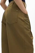 Cropped straight fit poplin trousers - Image 3