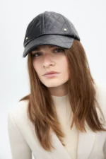 Faux leather visor black - Image 2