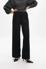 Straight fit trousers with two-tone contrast elastic - Image 3