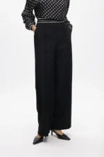Straight fit trousers with two-tone contrast elastic - Image 7