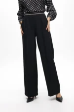 Straight fit trousers with two-tone contrast elastic - Image 6
