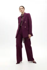 Straight fit suit trousers in comfort fabric bordeaux