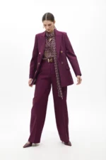 Straight fit suit trousers in comfort fabric bordeaux - Image 4