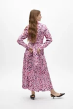 Animal print midi shirt dress pink - Image 4
