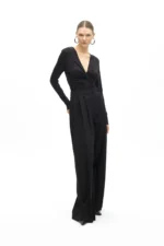 Wideleg pleated trousers