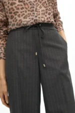 Straight trousers with pinstripe elastic - Image 5