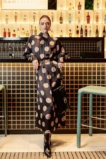 High neck polka dot puff dress - Image 7